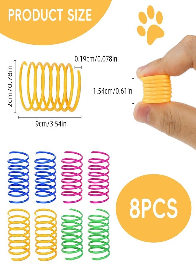 Qpets® Cat Spring Toys, Pet Coil Toys for Indoor Cats & Small Dogs, Durable ABS Material Mental Stimulation & Exercise Toys with Safe Flat Ends (8 Pack) - Image 2